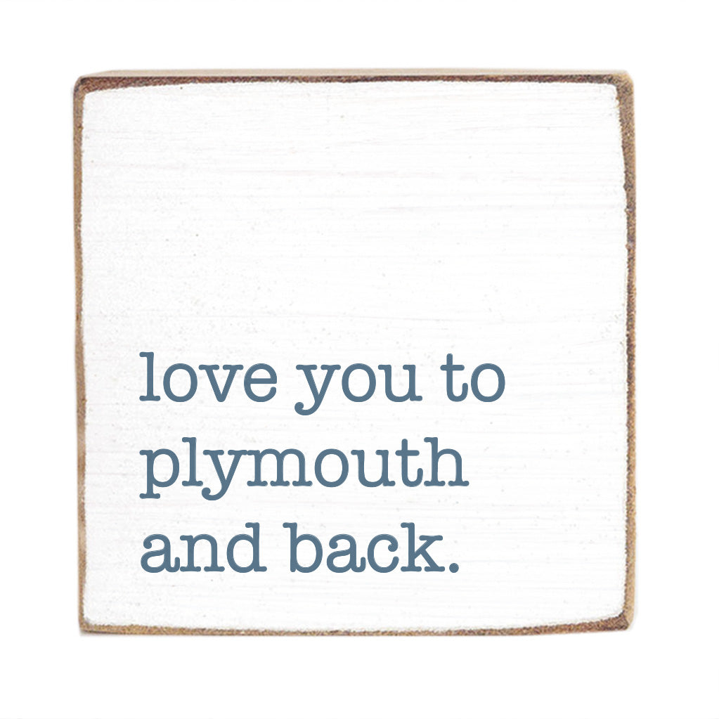 White and Blue Love you to Personalized Wood Block