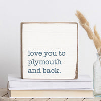 White and Blue Love you to Personalized Wood Block