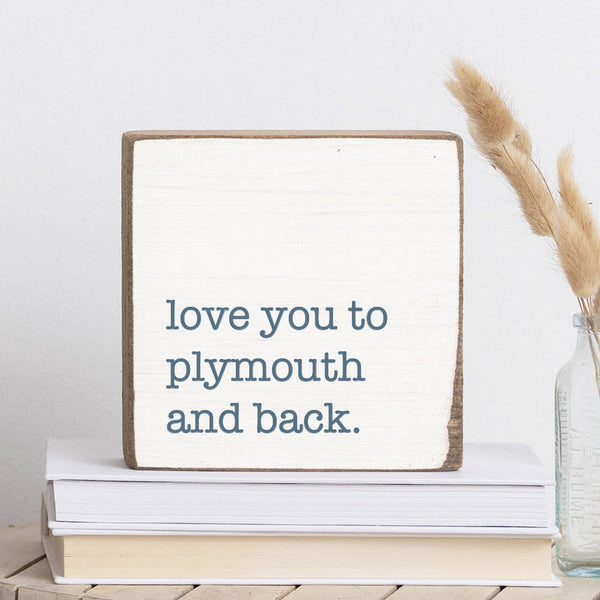Love You To Blue Personalized Block Sign