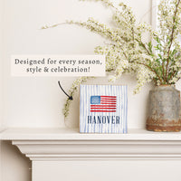 American Flag Watercolor Personalized Block Sign