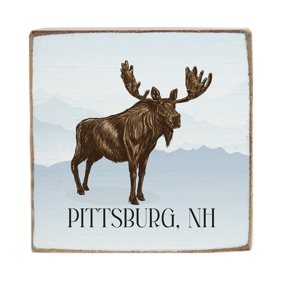 Moose Personalized Wooden Block