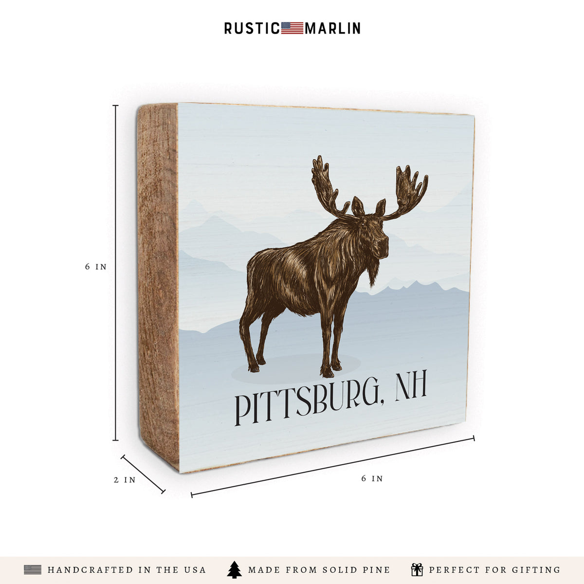 Moose Personalized Block Sign