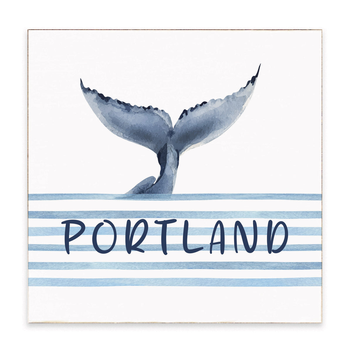 Whale Tail Personalized Block Sign