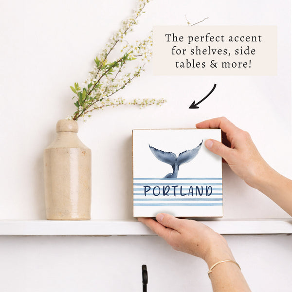Whale Tail Personalized Block Sign