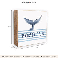 Whale Tail Personalized Block Sign