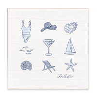 Coastal Icons Personalized Block Sign