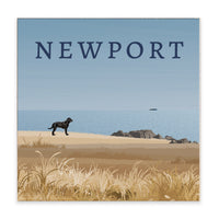 Dog Coastal Landscape Personalized Block Sign