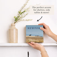 Dog Coastal Landscape Personalized Block Sign