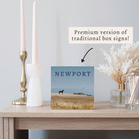 Dog Coastal Landscape Personalized Block Sign