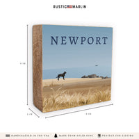 Dog Coastal Landscape Personalized Block Sign