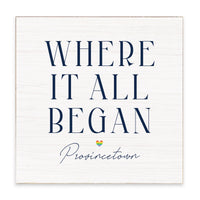 Where It All Began Rainbow Heart Personalized Block Sign