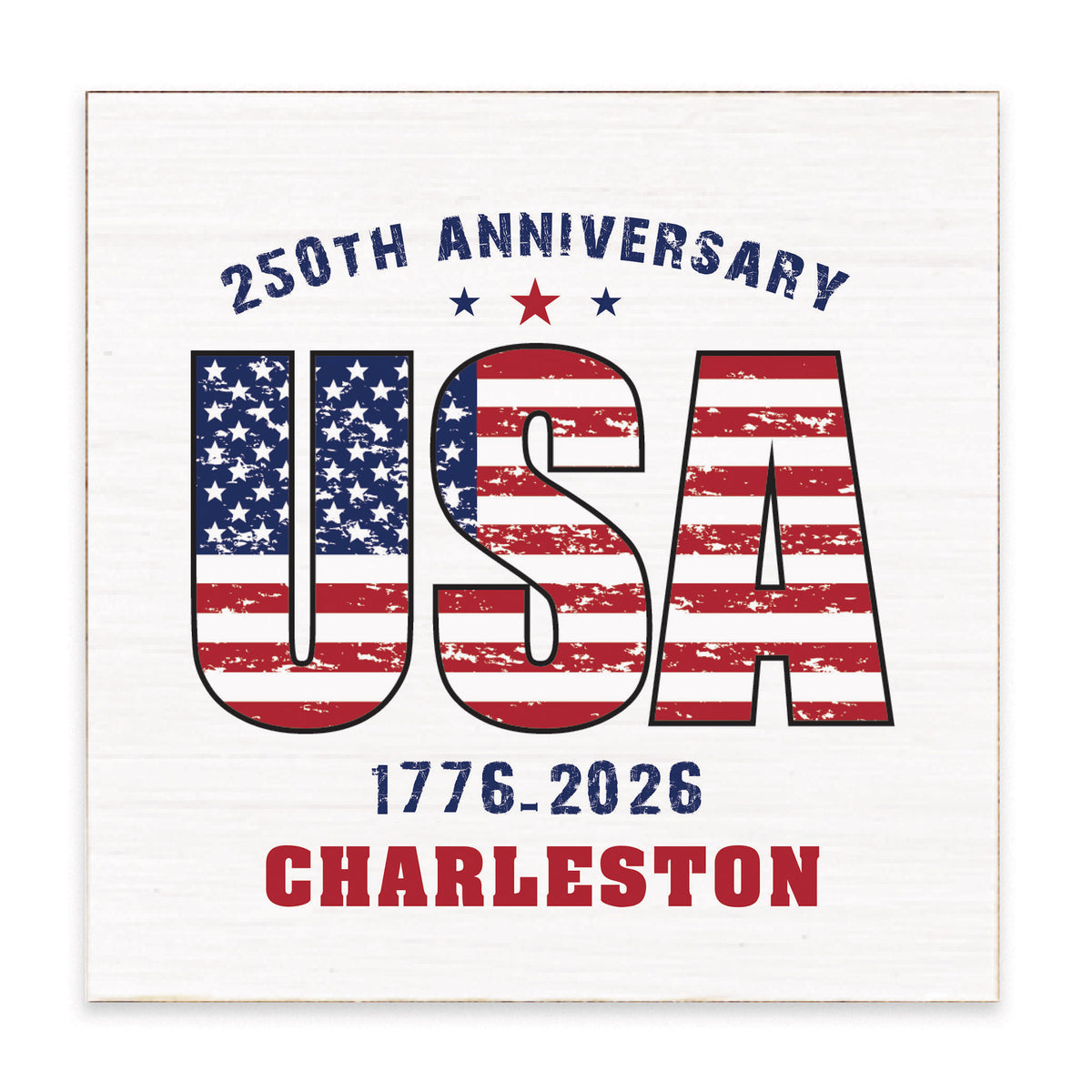 USA 250th Anniversary Personalized Block Sign