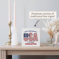 USA 250th Anniversary Personalized Block Sign