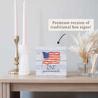 America 250 Flag Personalized Block Sign