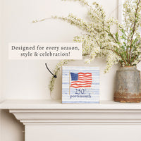America 250 Flag Personalized Block Sign
