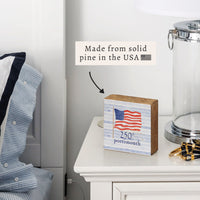 America 250 Flag Personalized Block Sign