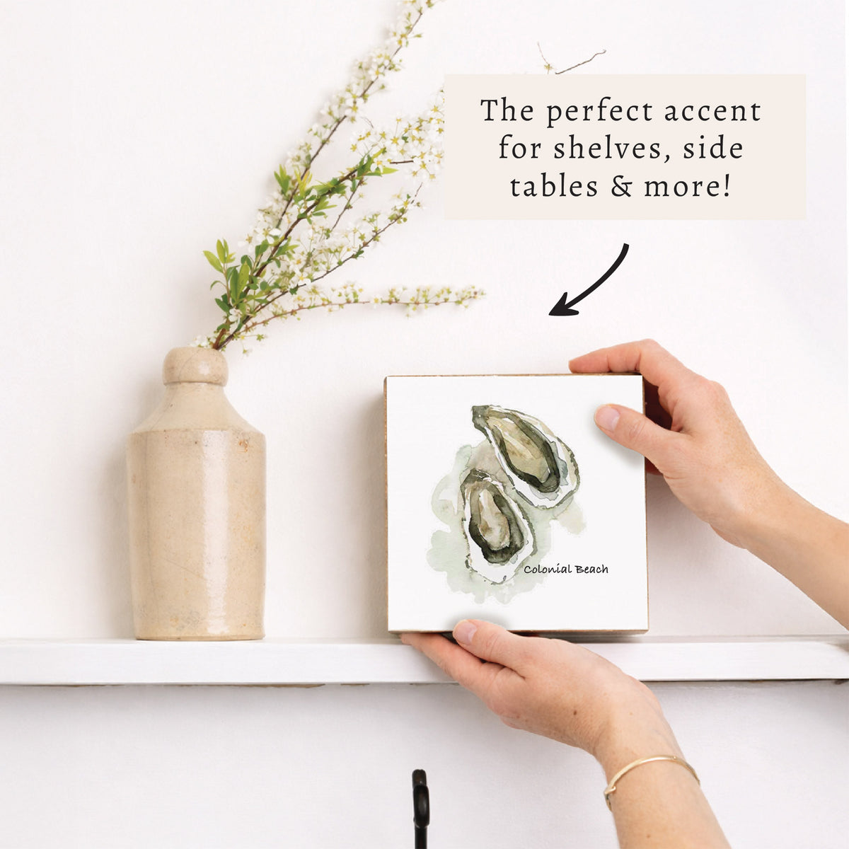 Watercolor Oysters Personalized Block Sign