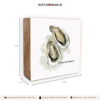 Watercolor Oysters Personalized Block Sign
