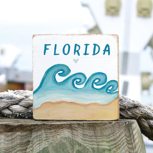 Beach Waves Personalized Block Sign