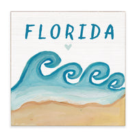 Beach Waves Personalized Block Sign