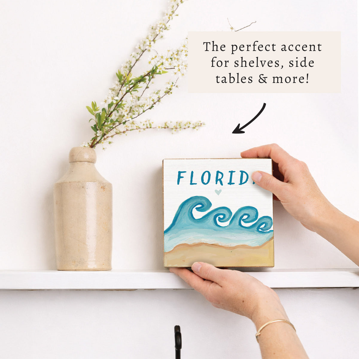 Beach Waves Personalized Block Sign