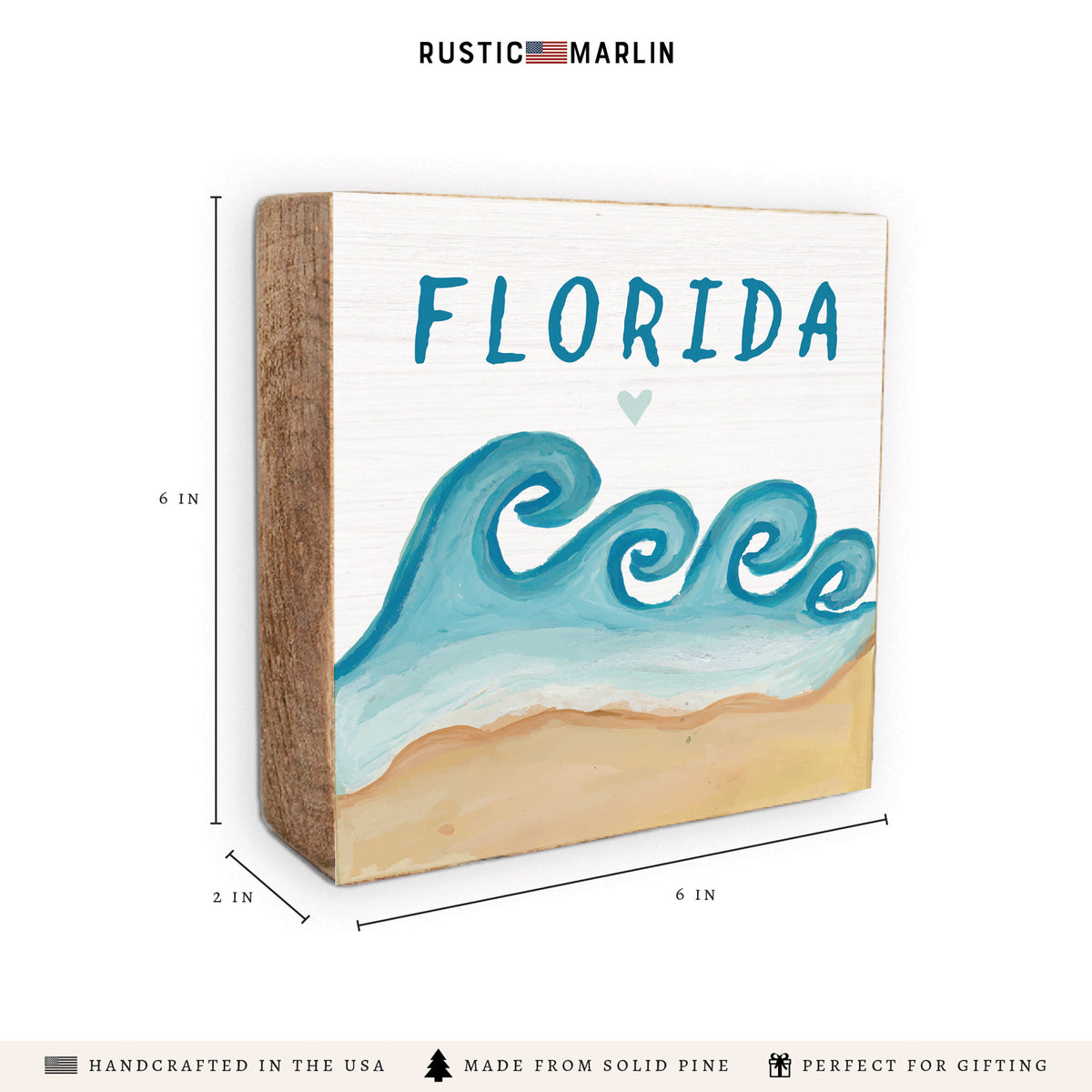 Beach Waves Personalized Block Sign