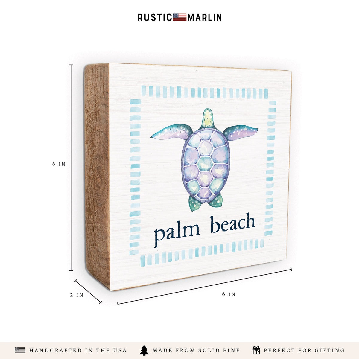 Sea Turtle Personalized Block Sign