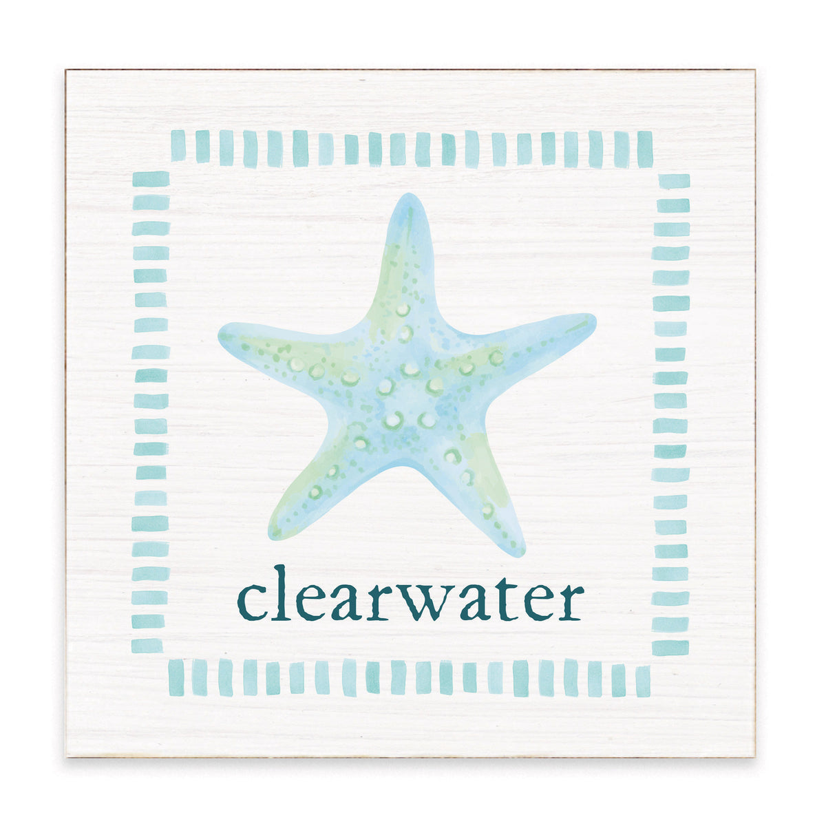 Seafoam Starfish Personalized Block Sign