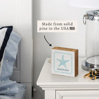 Seafoam Starfish Personalized Block Sign