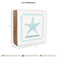 Seafoam Starfish Personalized Block Sign