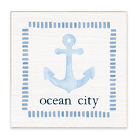 Blue Anchor Personalized Block Sign