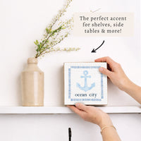 Blue Anchor Personalized Block Sign