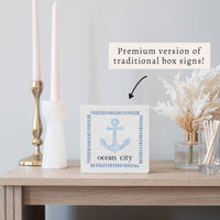 Blue Anchor Personalized Block Sign