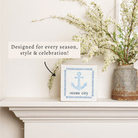 Blue Anchor Personalized Block Sign