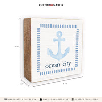 Blue Anchor Personalized Block Sign