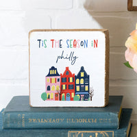 Tis The Season Personalized Square Block Sign