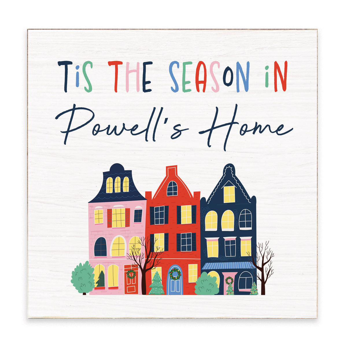 Tis The Season Personalized Block Sign
