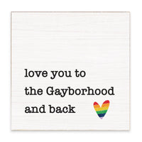 Love You To Rainbow Heart Personalized Block Sign