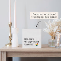 Love You To Rainbow Heart Personalized Block Sign
