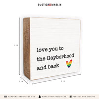 Love You To Rainbow Heart Personalized Block Sign