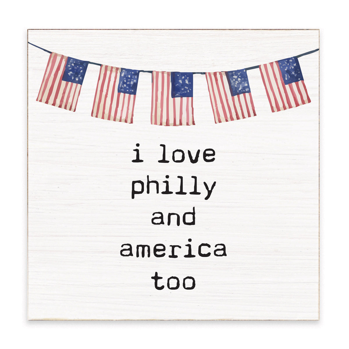 I Love America Too Personalized Block Sign