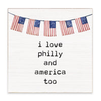 I Love America Too Personalized Block Sign