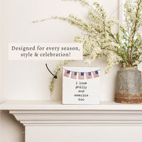I Love America Too Personalized Block Sign