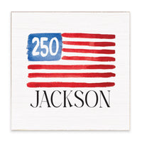 America 250 Flag Personalized Block Sign