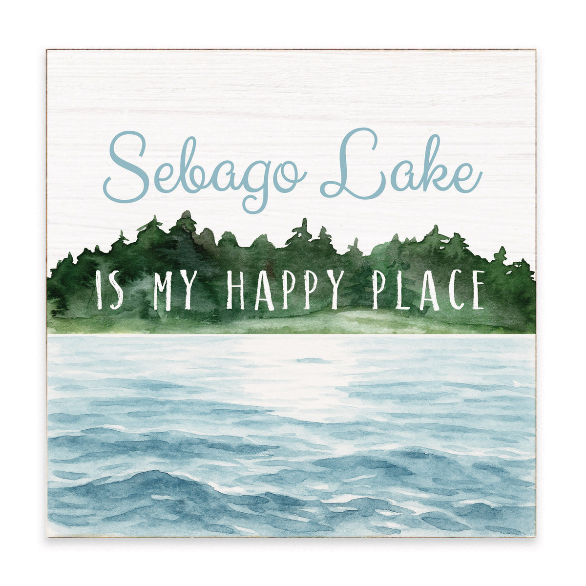 The Lake Is My Happy Place Personalized Block Sign