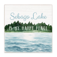 The Lake Is My Happy Place Personalized Block Sign