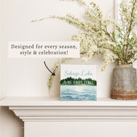 The Lake Is My Happy Place Personalized Block Sign