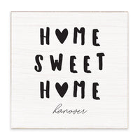 Home Sweet Home Hearts Personalized Block Sign