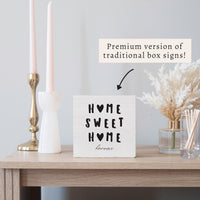 Home Sweet Home Hearts Personalized Block Sign
