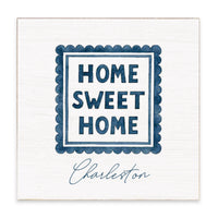 Home Sweet Home Stamp Personalized Block Sign